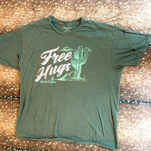 Gray Lincoln outfitters free hugs cactus shirt